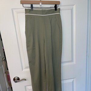 Petite Studio NYC high waisted mint green trousers with white detail